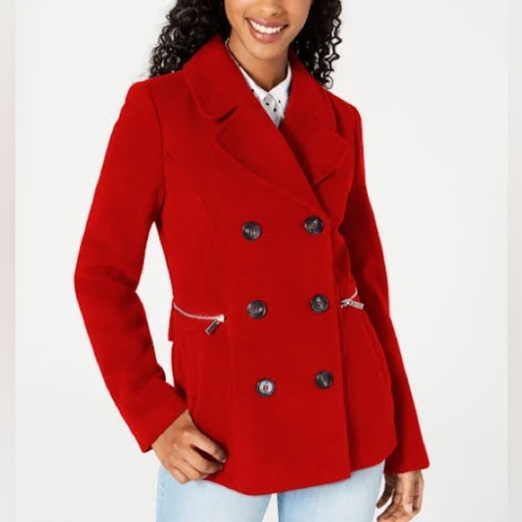 Maralyn & Me Red Double Breasted Pea Coat Jacket Women’s Plus Size XXL - Picture 1 of 8